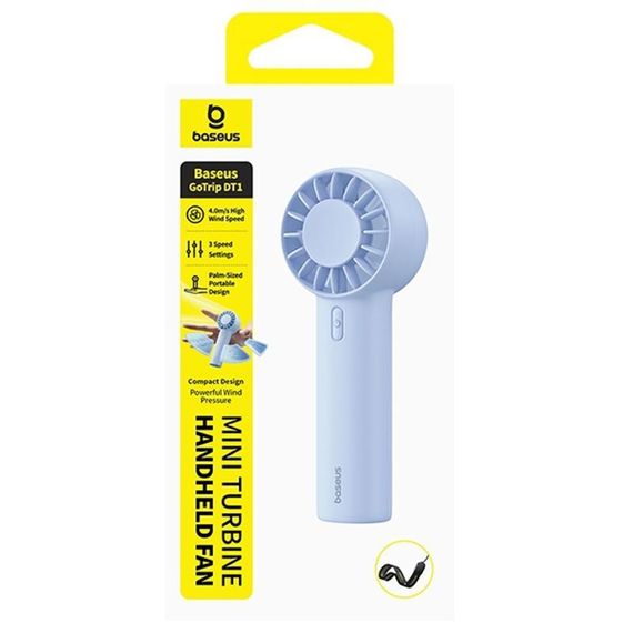 Портативний вентилятор Baseus GoTrip DT1 Mini Turbine 1200 mAh (C0119) Galaxy Blue | Зображення 2