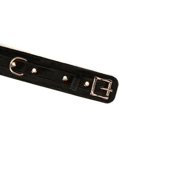 Нашийник з повідцем Liebe Seele Boudoir Amor Collar with Leash Black, три кільця Sex Aura | Зображення 4