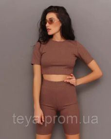 Спортивний костюм для жінок колір коричневий розмір XL FI_002156