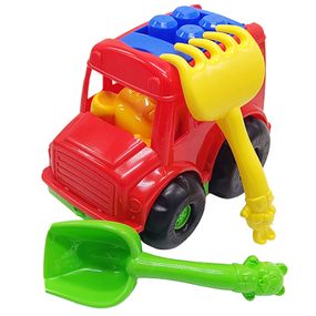 Детский песочный набор "Автобус-бусик" 0091 лопатка, грабли Красный