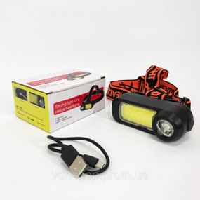 Фонарь налобный аккумуляторный светодиодный с зарядкой WH-1707-XPE+COB, Фонарь налобный мощный LR-29