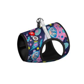 Шлея для собак м'яка WAUDOG Clothes з QR-паспортом малюнок "Рік та Морті 1" ХS1 B 24-27 см C 18-2