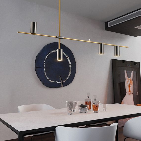 Люстра стельова на 4 лампочки 26467 Золото 65-55х12х123 см. | Зображення 1