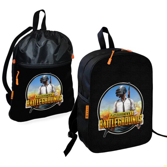 Школьный рюкзак детский Пабг/PUBG + Сумка для обуви спортивной формы рюкзак-мешок  для мальчика (01794)