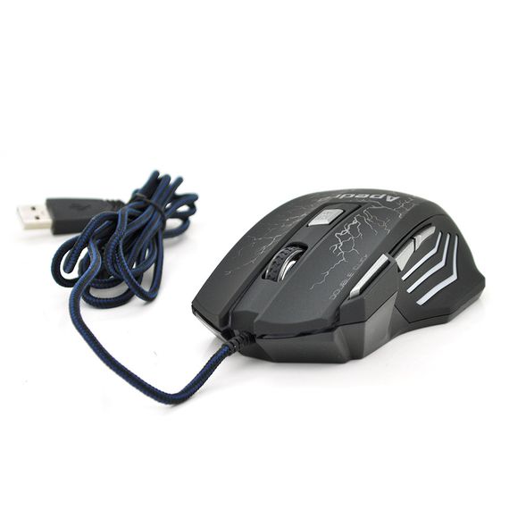 Мышь проводная Apedra A7.7 кнопок, 800/1200/2400/3200 DPI, Led Lighting, 1.3м