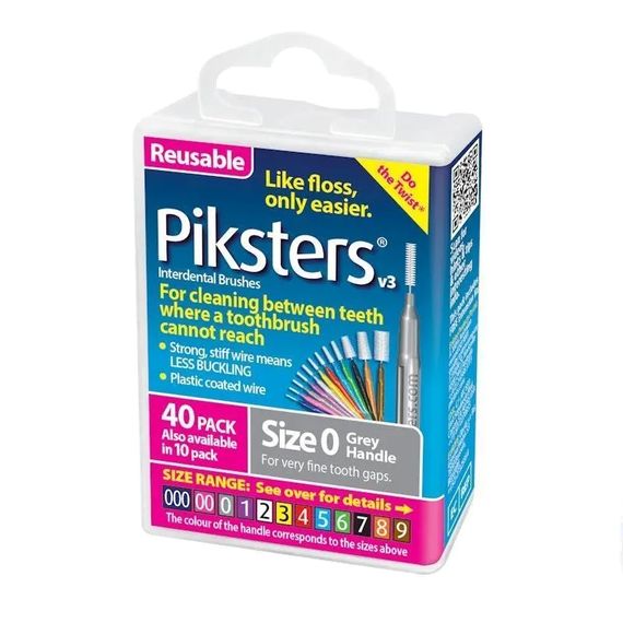 Міжзубні йоржики Piksters, № 0 (діаметр 0.7) срібні, 40 шт | Зображення 1
