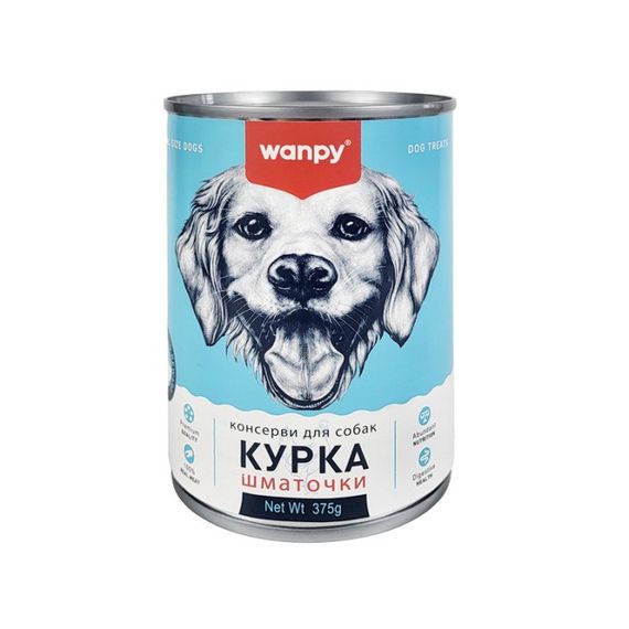Вологий корм для собак із куркою Wanpy Chicken Chunk 375 гр