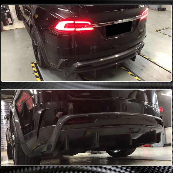 Диффузор заднего бампера Карбон V1 (2016-2020) для Tesla Model X 2015- гг | Зображення 3