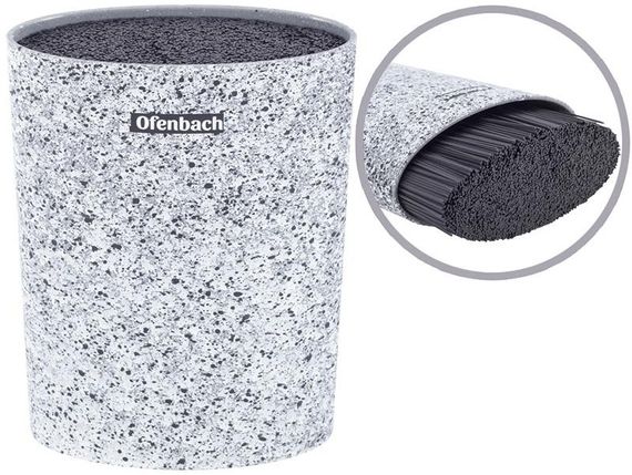 Підставка-колода Ofenbach Snow Marble для кухонних ножів 16х7х22.5см, овальна | Зображення 1