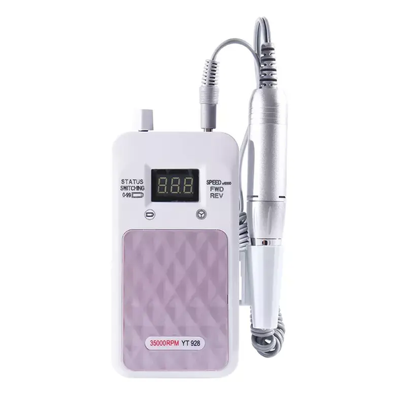 Портативный Фрезер для ногтей Nail Drill YT-928 аккумуляторный с индикатором заряда на 35 000 оборотов