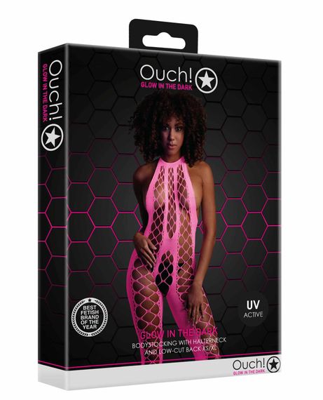 Бодістокінг - Ouch! Bodystocking With Halterneck Pink, XS/XL | Зображення 2
