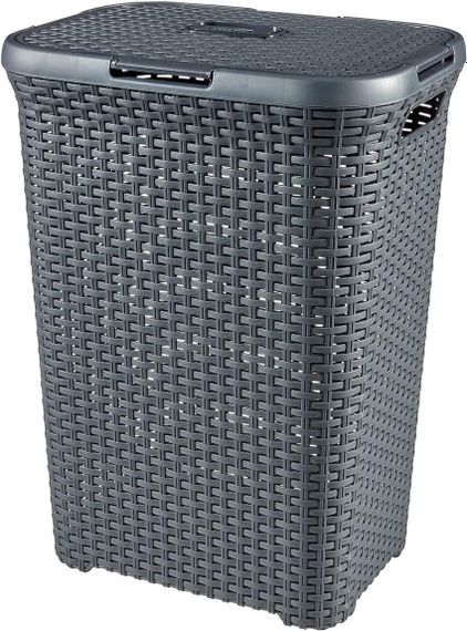 Кошик для білизни пластиковий Curver Natural Style 60 л 00707 темно-сірий, міцний і зручний