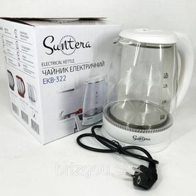 Електрочайник Suntera EKB-322W, чайники з підсвічуванням, гарний електричний чайник. IE-300 Колір: білий