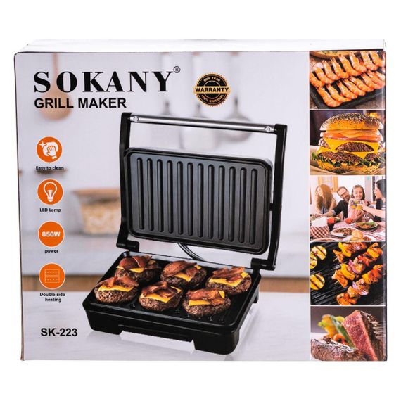 Електрогриль притискний з антипригарним покриттям 850 Вт Sokany SK-223 | Зображення 9