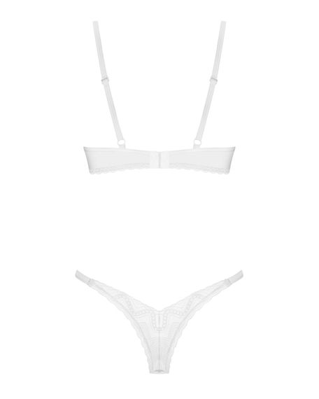 Комплект Obsessive Alissium 2-pcs set, M/L, мереживо, ліф з м’якою чашкою, трусики танга | Зображення 6