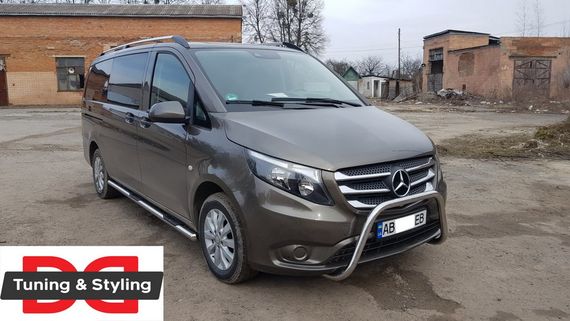 Бічні труби 2 шт., нерж.) d70, Довга база для Mercedes Vito / V W447 2014-2024 рр | Зображення 3