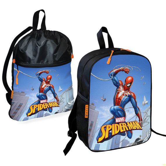 Шкільний рюкзак дитячий Людина-павук + Сумка для взуття спортивної форми рюкзак-мішок хлопчикові (01887)