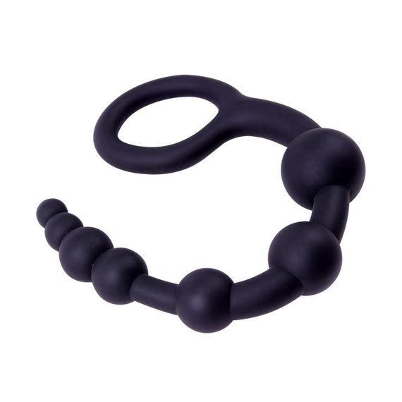 Анальний ланцюжок Chisa Black Mont 9.4 з ланками різних діаметрів, чорна Sex Aura | Зображення 3