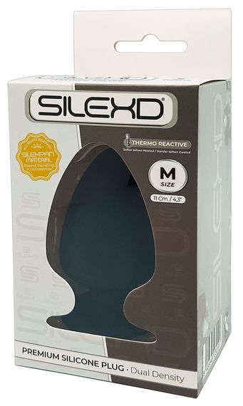 Анальна пробка конічної форми SILEXD Thermo Reactive чорна, Medium Sex Aura | Зображення 3