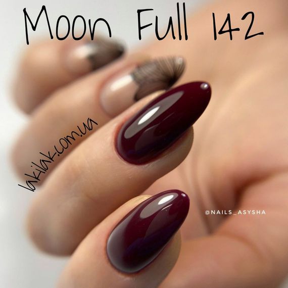 Гель-лак Moon Full №142 бургундський 8мл