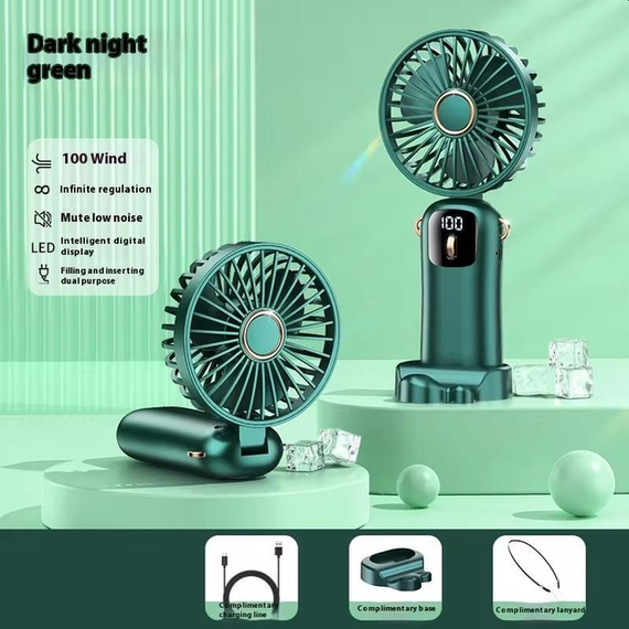 Портативный мини вентилятор Mini fan AND892 с подставкой для телефона и дисплеем | Зображення 1