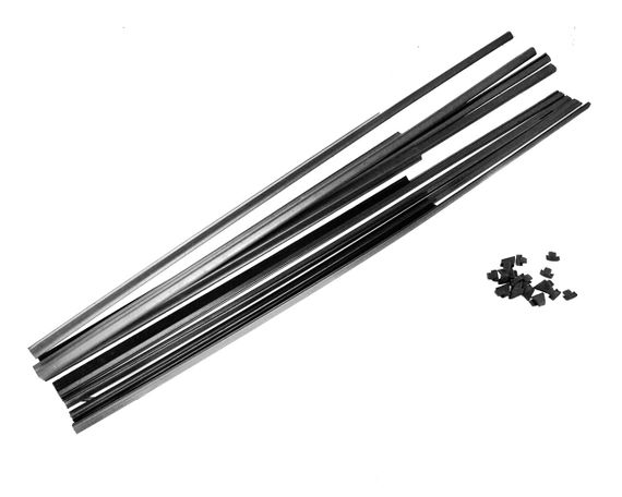 Уплотнитель опускного стекла двери ВАЗ 2101-03, 2106 горизонтальный на пластике (к-т 8 шт.) "реснички" ASR