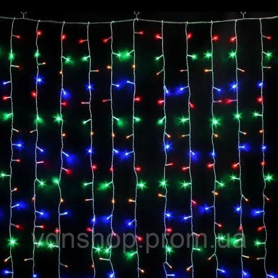 Новогодние гирлянды. Гирлянда водопад 320-400L 3x3м(10х32Ламп) Микс (7149) | Зображення 2