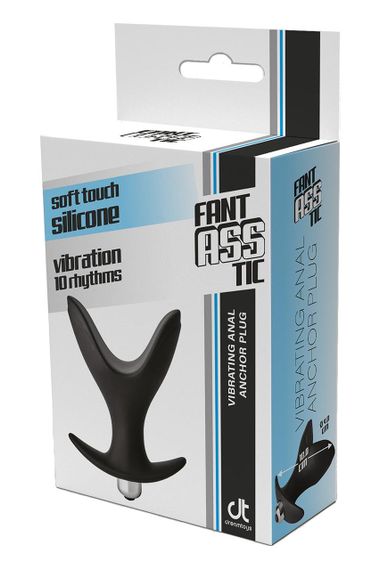 Анальна пробка з вібрацією FANTASSTIC VIBRATING ANAL ANCHOR PLUG BLACK Sex Aura | Зображення 1