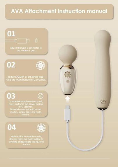 Пульсатор Zalo – AVA Attachment Ivory White для смарт-вібромасажера Zalo – AVA | Зображення 2