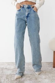 Женские джинсы straight с высокой посадкой цвет джинс размер 34 FL_000777