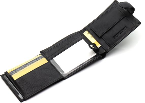 Класичне чоловіче портмоне з натуральної шкіри ST Leather В102 Чорний | Зображення 5