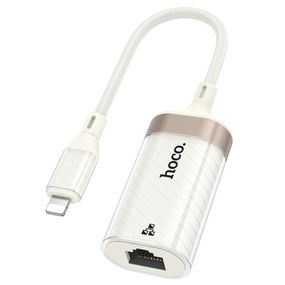Перехідник Hoco UA41A Crystal Lightning to RJ45 100 Mbs (0.15m) Apricot