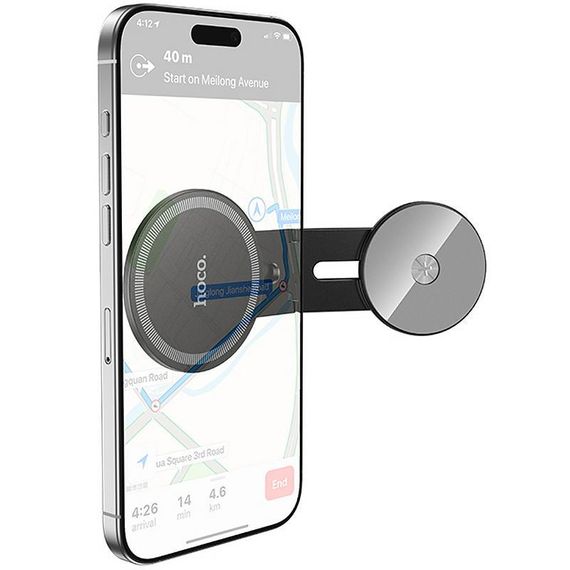 Магнитный держатель Hoco H93 Stable magnetic MagSafe for Apple Black | Зображення 1
