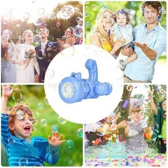 Детский пулемет генератор мыльных пузырей от батареек Bubble machine toy | Зображення 1
