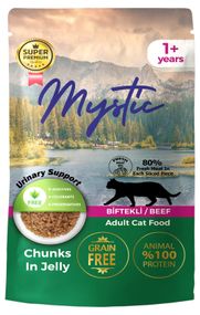 Вологий корм Mystic для котів шматочки в желе з ЯЛОВИЧИНОЮ Пауч 85гр