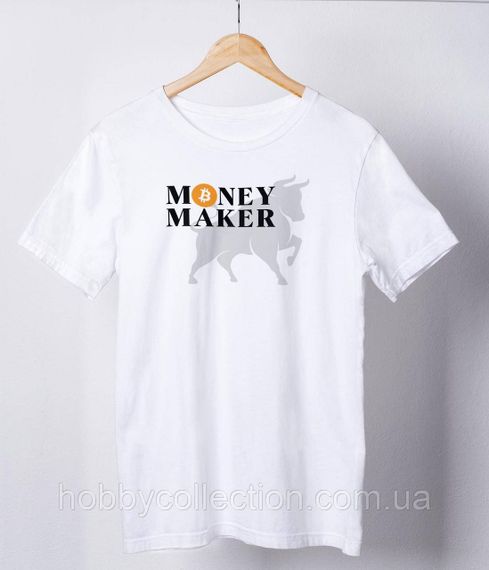 Футболка жіноча із принтом "Money Maker" біла
