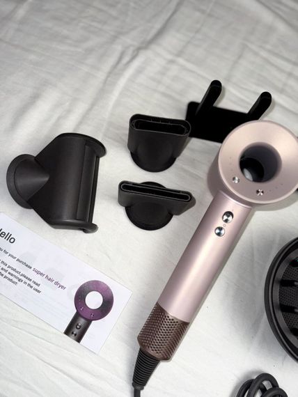 Фен Super Hair Dryer бежевий з іонізацією та турборежимом 5 насадок | Зображення 2