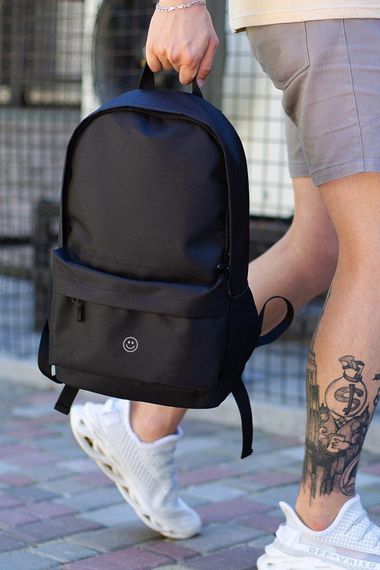 Повсякденний рюкзак шкільний Without з принтом Smile Black