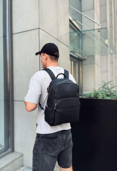 Чоловічий міський шкіряний рюкзак чорний Tiding Bag 60320 | Зображення 5