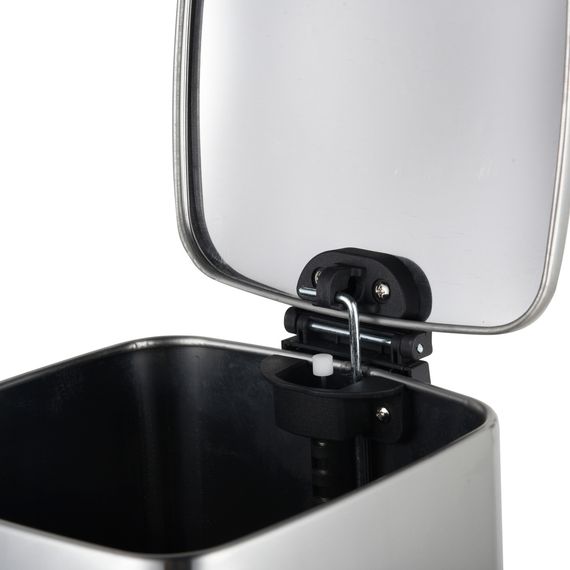 Відро для сміття з плавним закриттям квадратне ZERIX KUBIX-TC0106 SS COLOR 6л (колір нержавійка) (ZX5889) | Зображення 5
