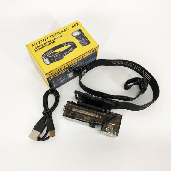 Водонепроницаемый фонарик X52, , Перезаряжаемый налобный фонарь Head Lamp, Фонарь на голову для туристов IS-65 | Зображення 1