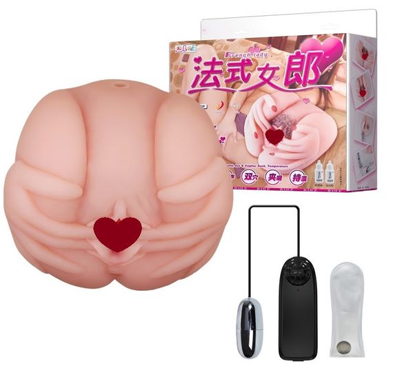 Мастурбатор вагіна і анус з вібрацією BAILE - French lady, Vibration Heating function, BM-009022 Sex Aura