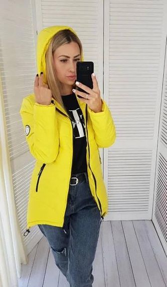 Елегантна жіноча парка, арт. 300, жовтий | Зображення 5