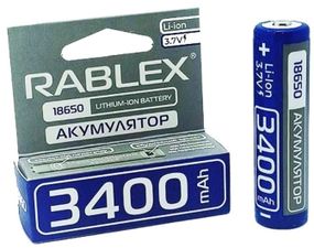 Литий-ионный аккумулятор с защитой Rablex 3400 mAh 18650 (Li-ion) 3,7 V Original