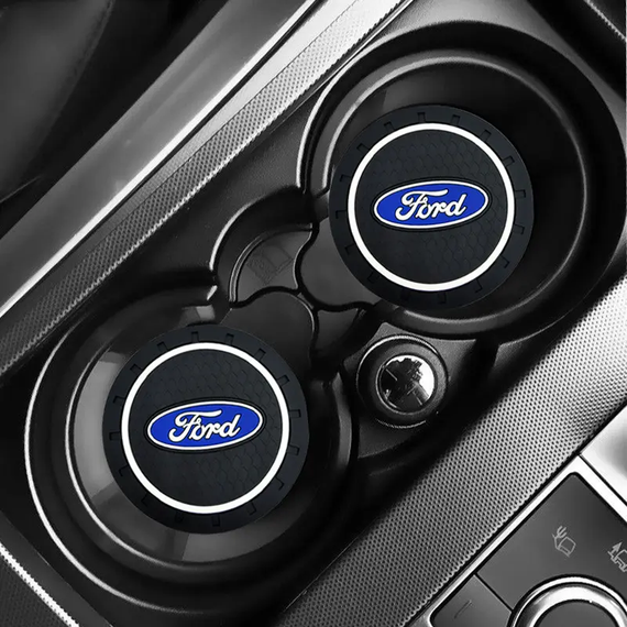 Силиконовый коврик в подстаканник с логотипом Ford комплект 2 штуки | Зображення 3