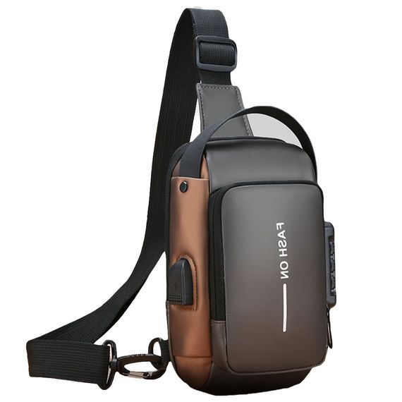 Сумка нагрудна водонепроникна YKK черная, серая, синя, коричнева XL1228 (47596-XL1228_171) | Зображення 2