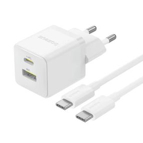 МЗП Baseus Palm Fast Charger 30W (1USB-A/1C) + кабель Type-C to Type-C (P1011160A) Moon White