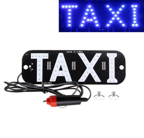 LED такси шашка светодиодная табличка TAXI подсветка с прикуривателем, синяя