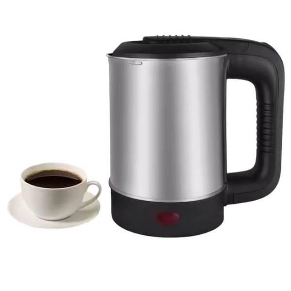 Електрочайник дорожній дисковий 0,6 л 600Вт Sokany SK-09023 Чорний із сірим