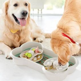 Миска для годування собак у вигляді кісточки із силіконовим килимком Henry Cary Блакитна